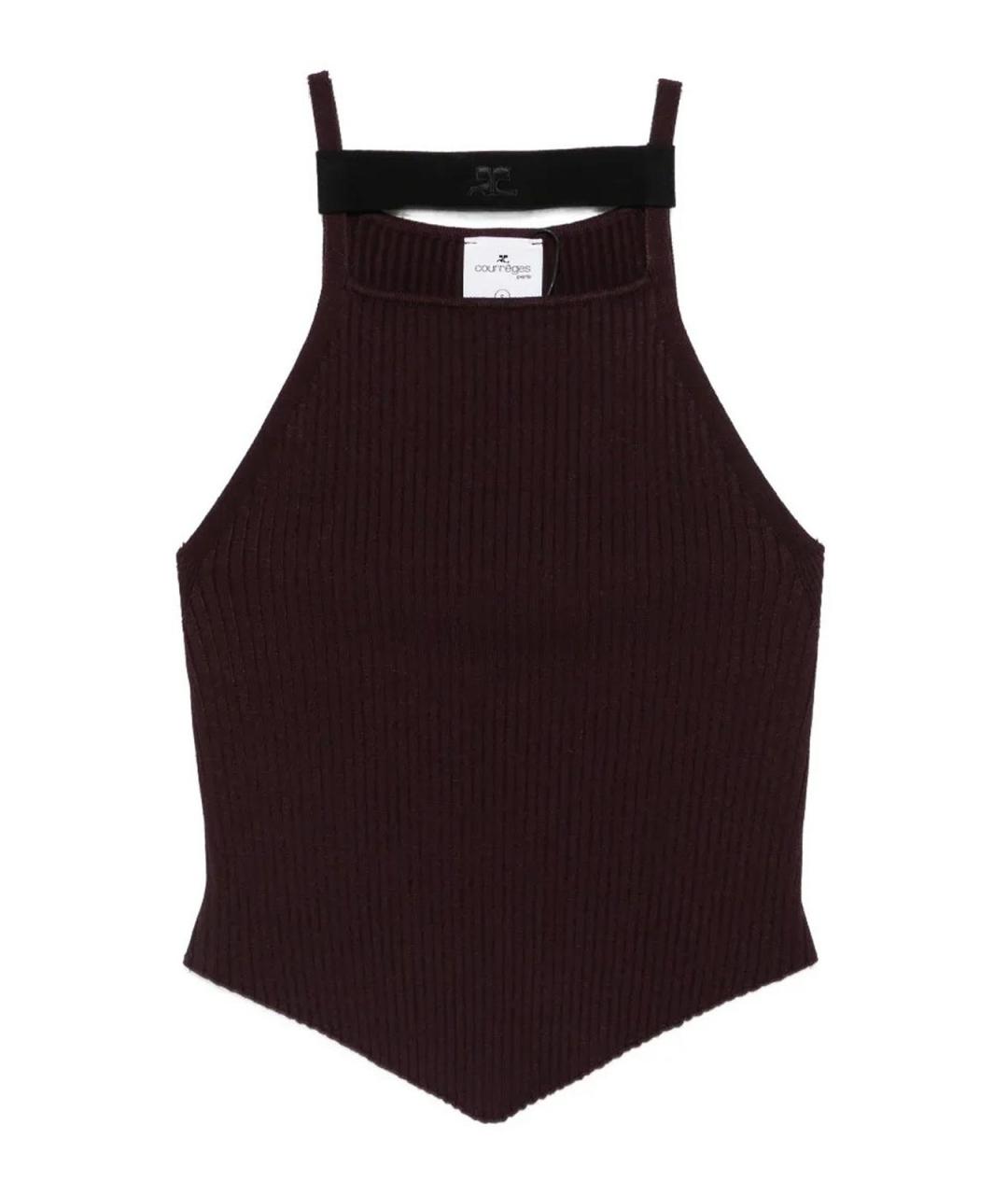COURREGES Бордовая вискозная майка, фото 1