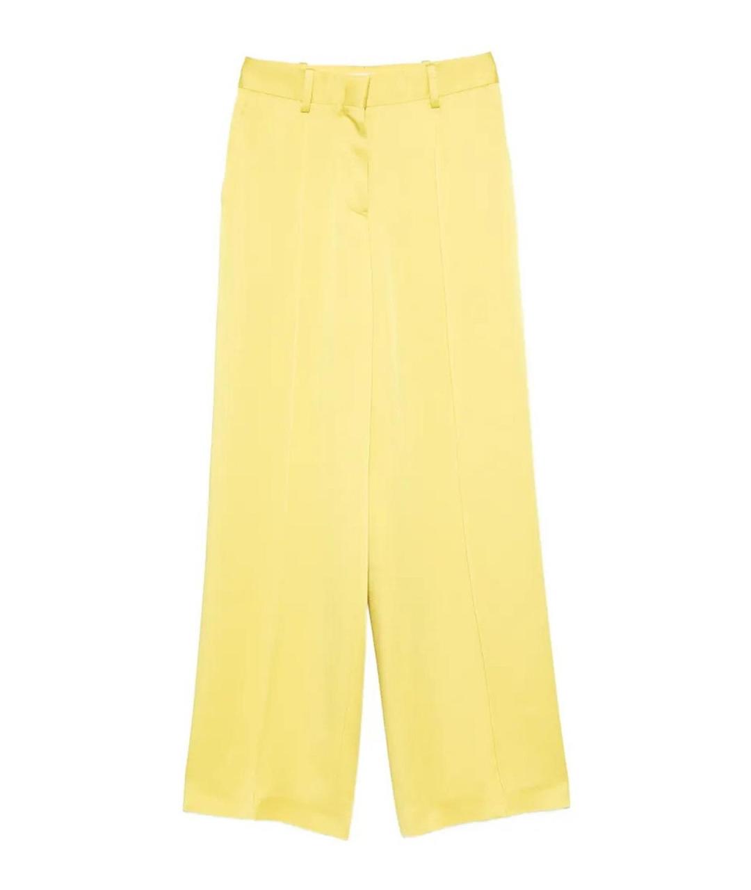 JIL SANDER Желтые вискозные брюки широкие, фото 1