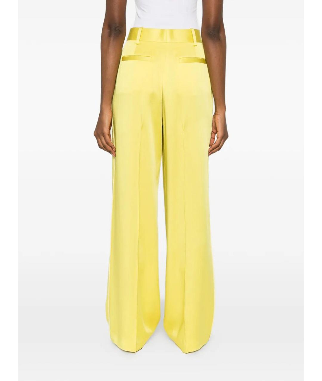 JIL SANDER Желтые вискозные брюки широкие, фото 4