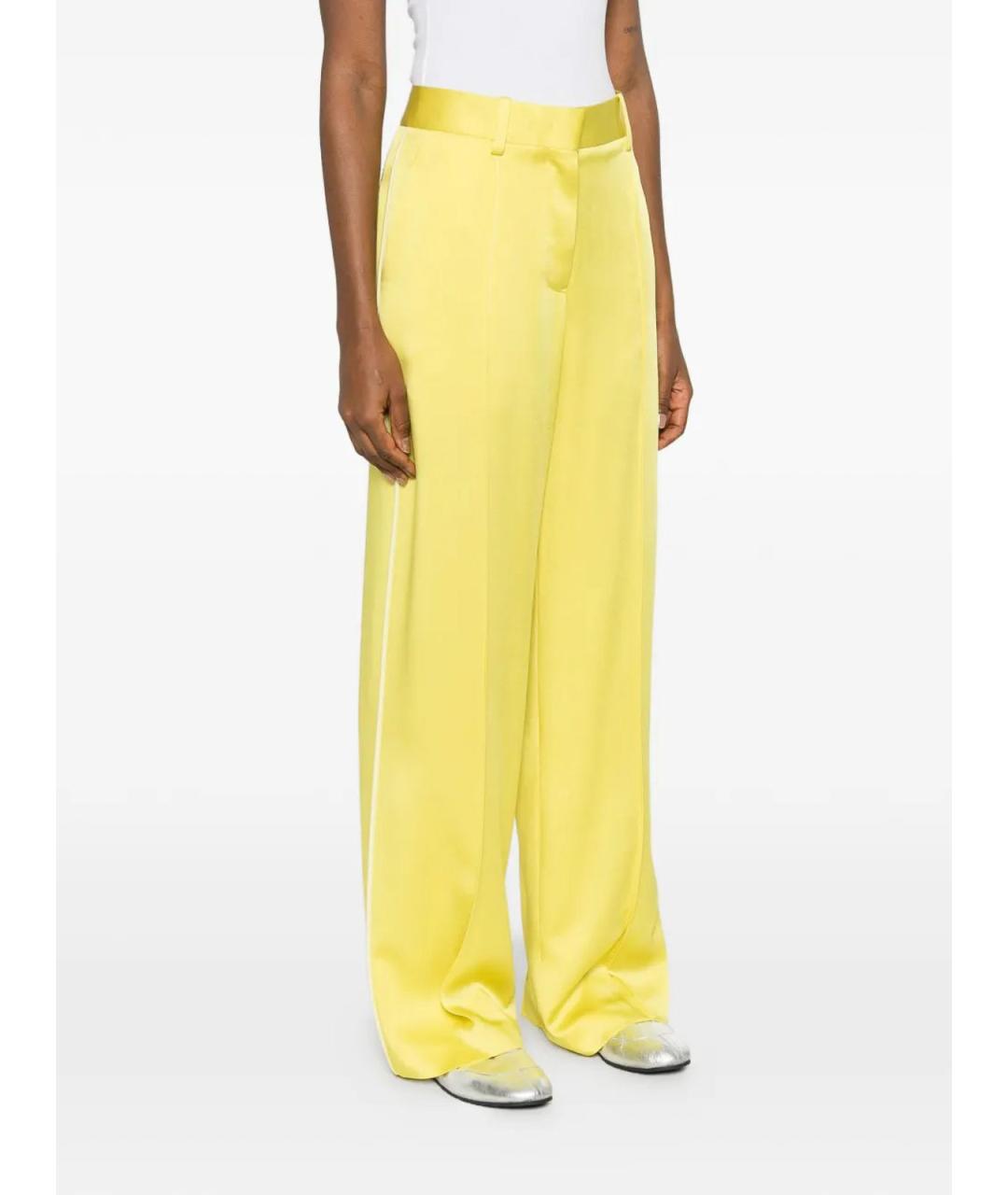 JIL SANDER Желтые вискозные брюки широкие, фото 3