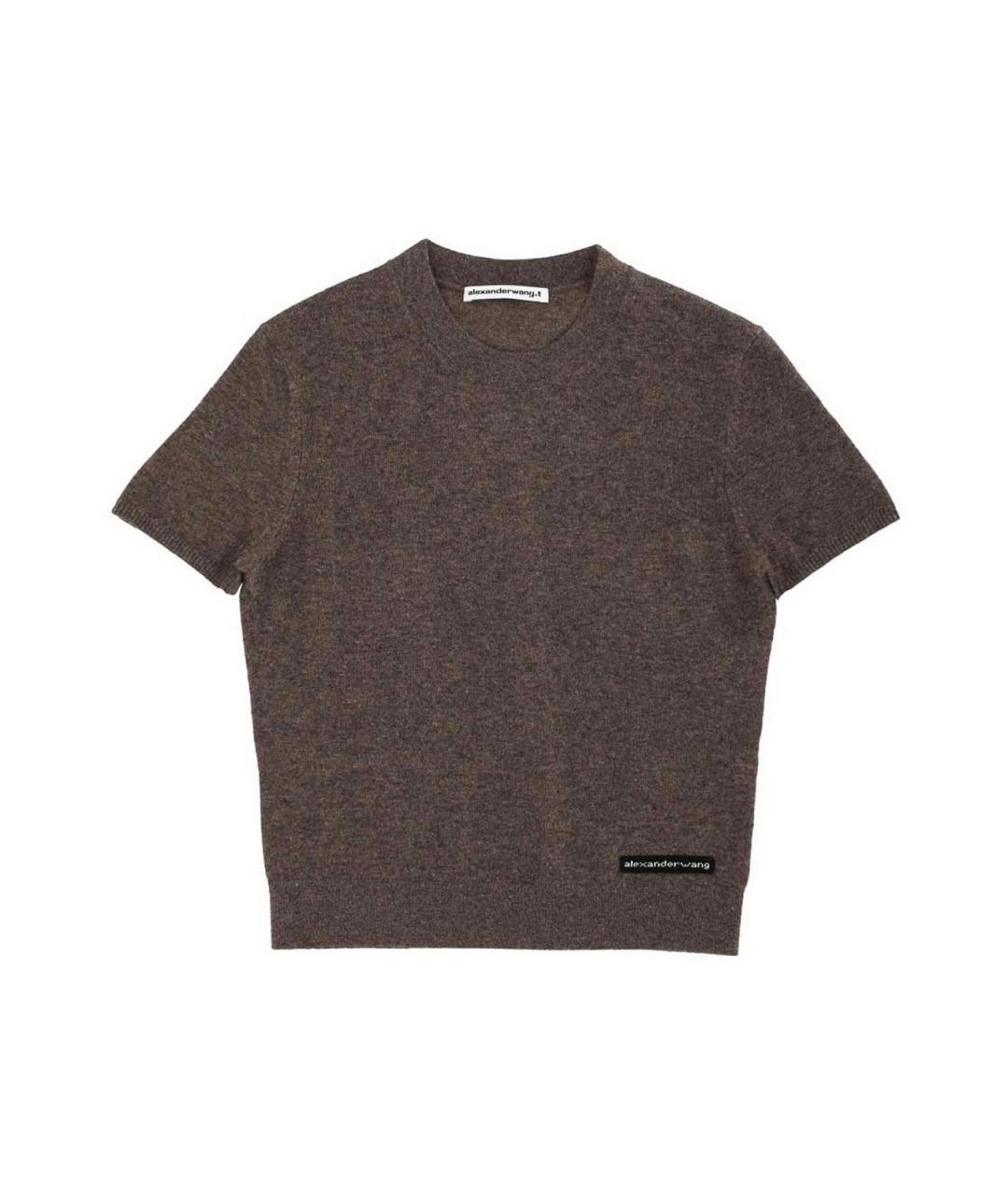 T BY ALEXANDER WANG Коричневая футболка, фото 1