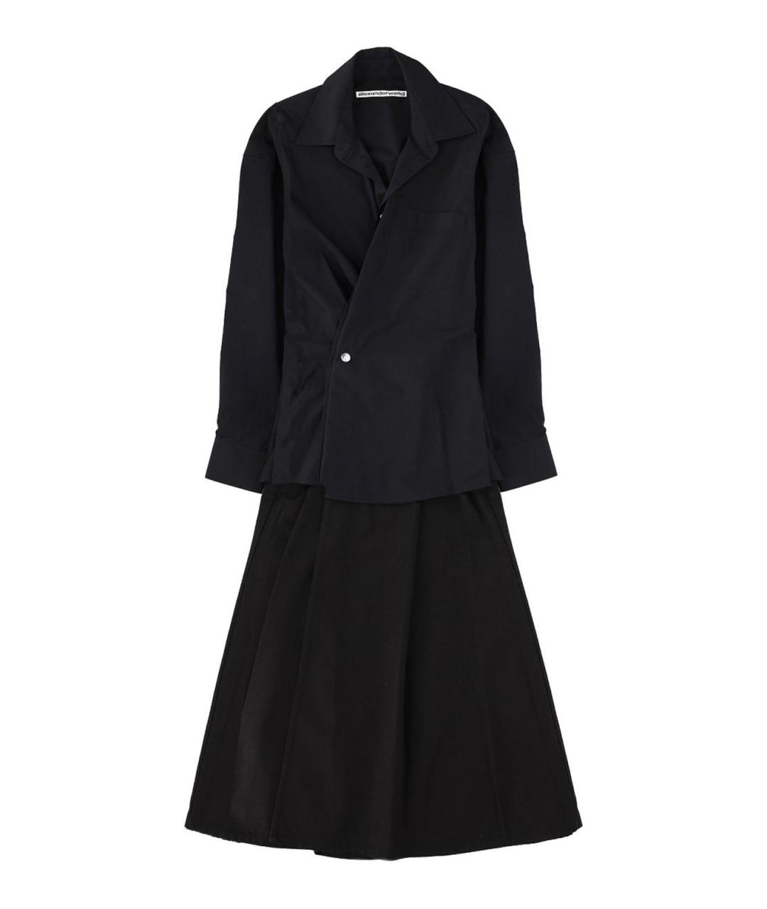 ALEXANDER WANG Черное хлопковое повседневное платье, фото 1