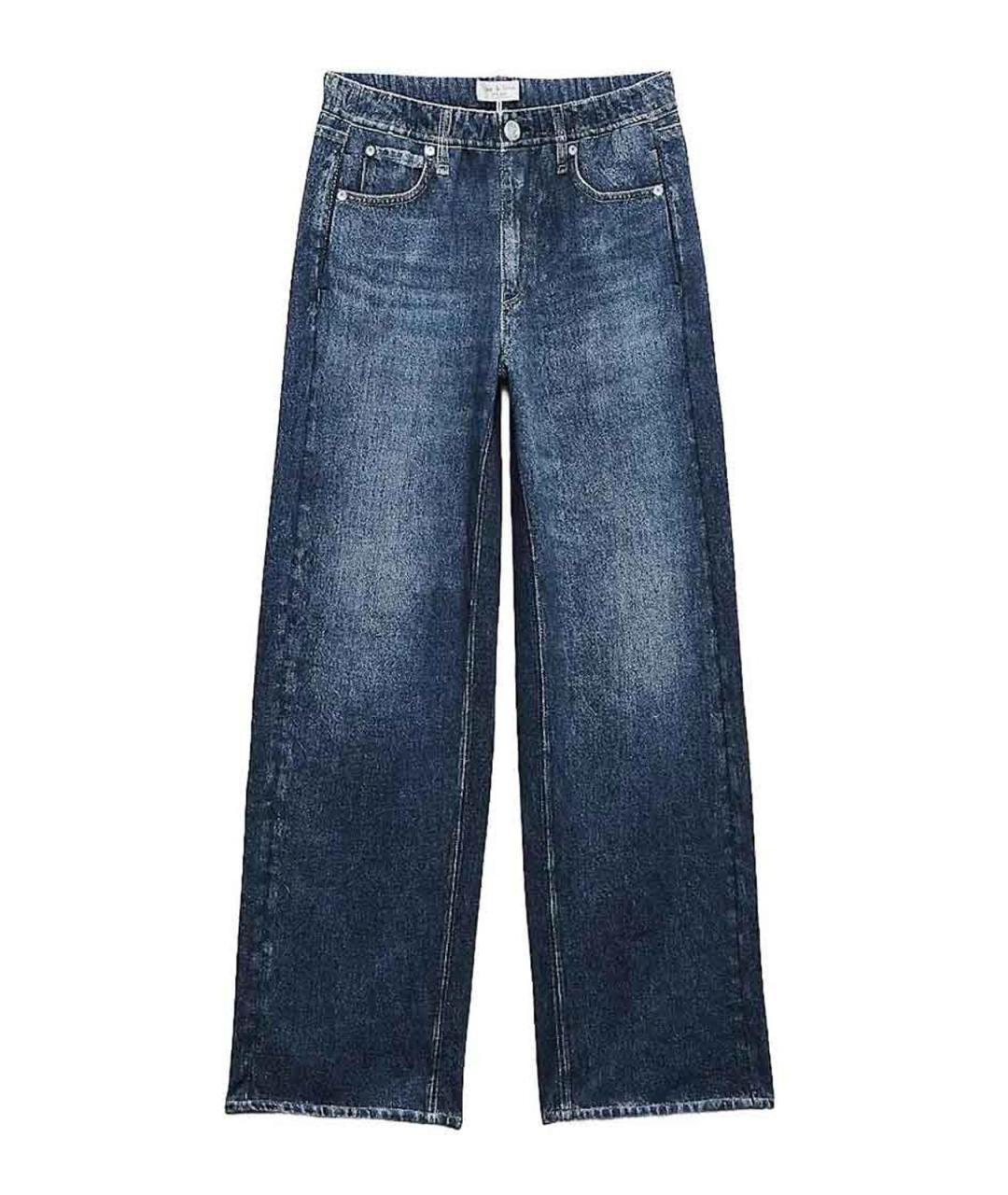 RAG & BONE Голубые хлопковые прямые джинсы, фото 1
