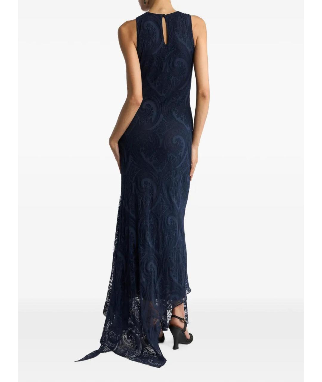 ETRO Синее хлопковое коктейльное платье, фото 3