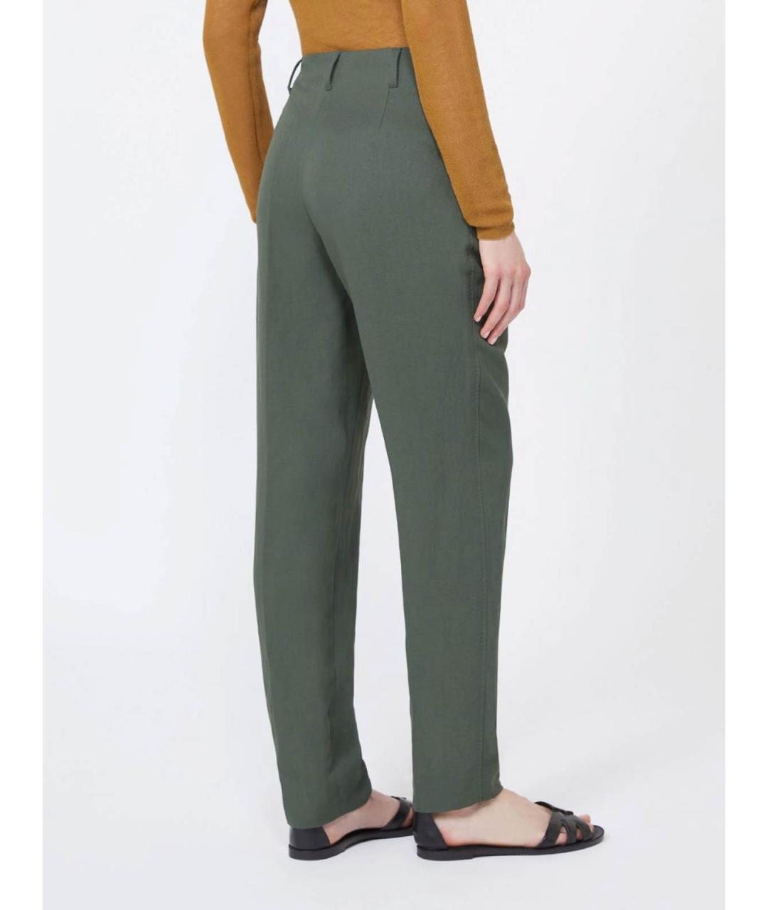 MAX MARA STUDIO Зеленые прямые брюки, фото 3