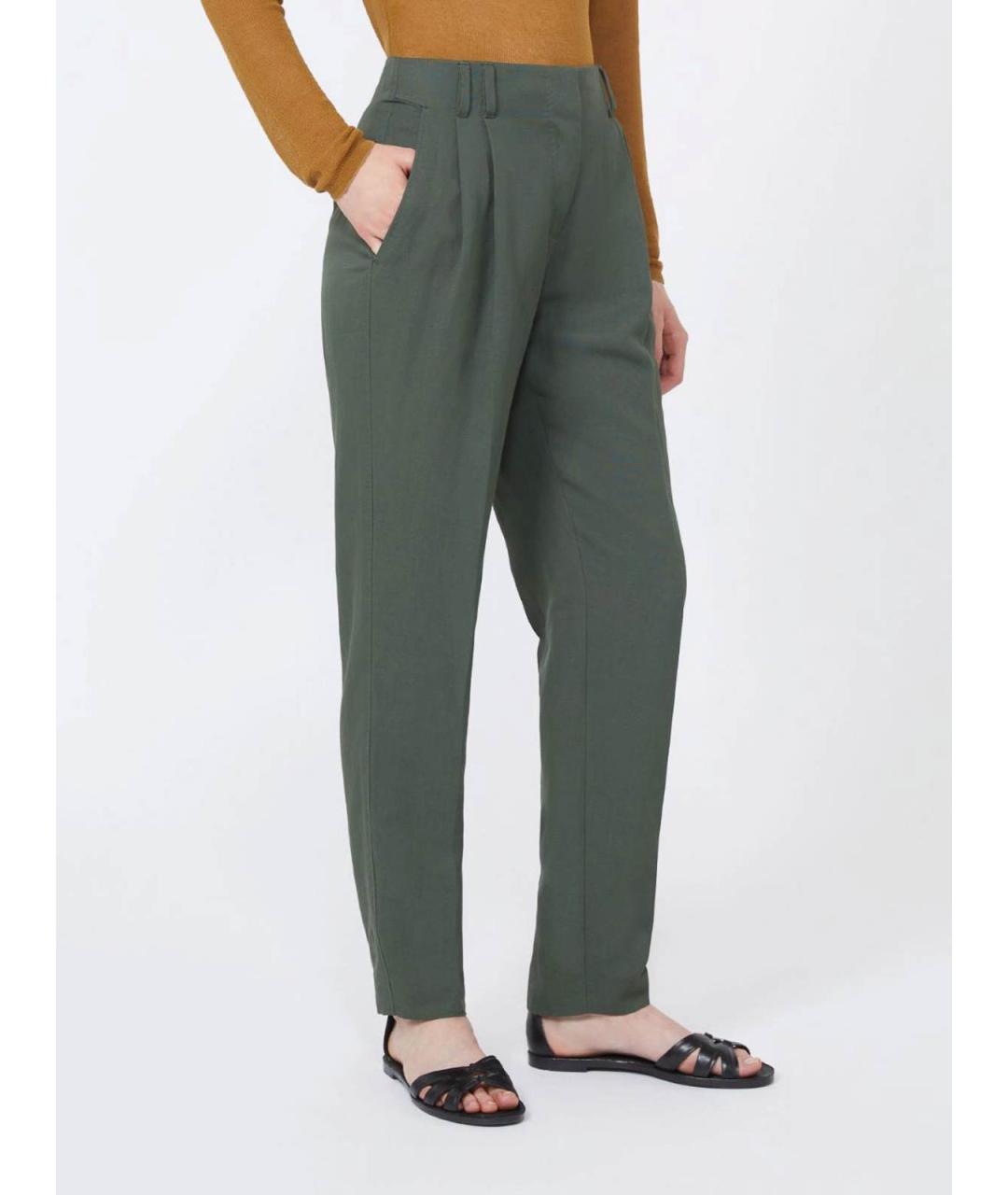 MAX MARA STUDIO Зеленые прямые брюки, фото 2