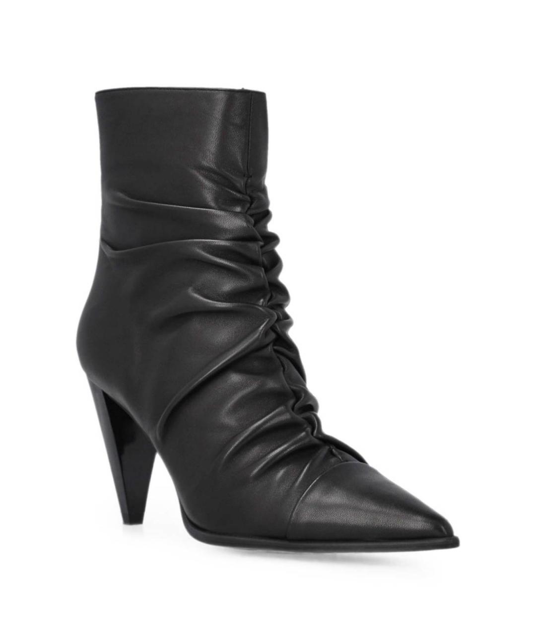 PINKO Черные кожаные ботильоны, фото 4