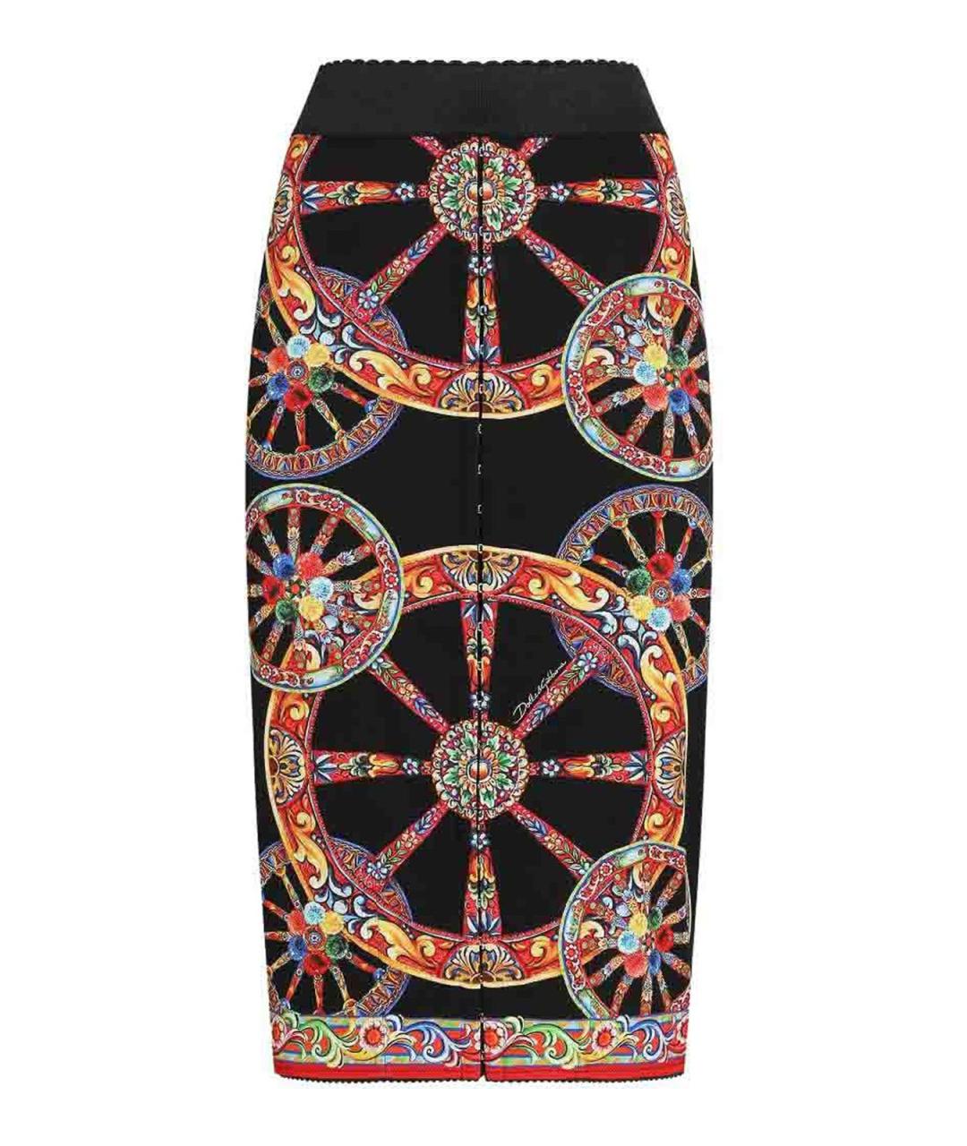 DOLCE&GABBANA Мульти креповая юбка миди, фото 1