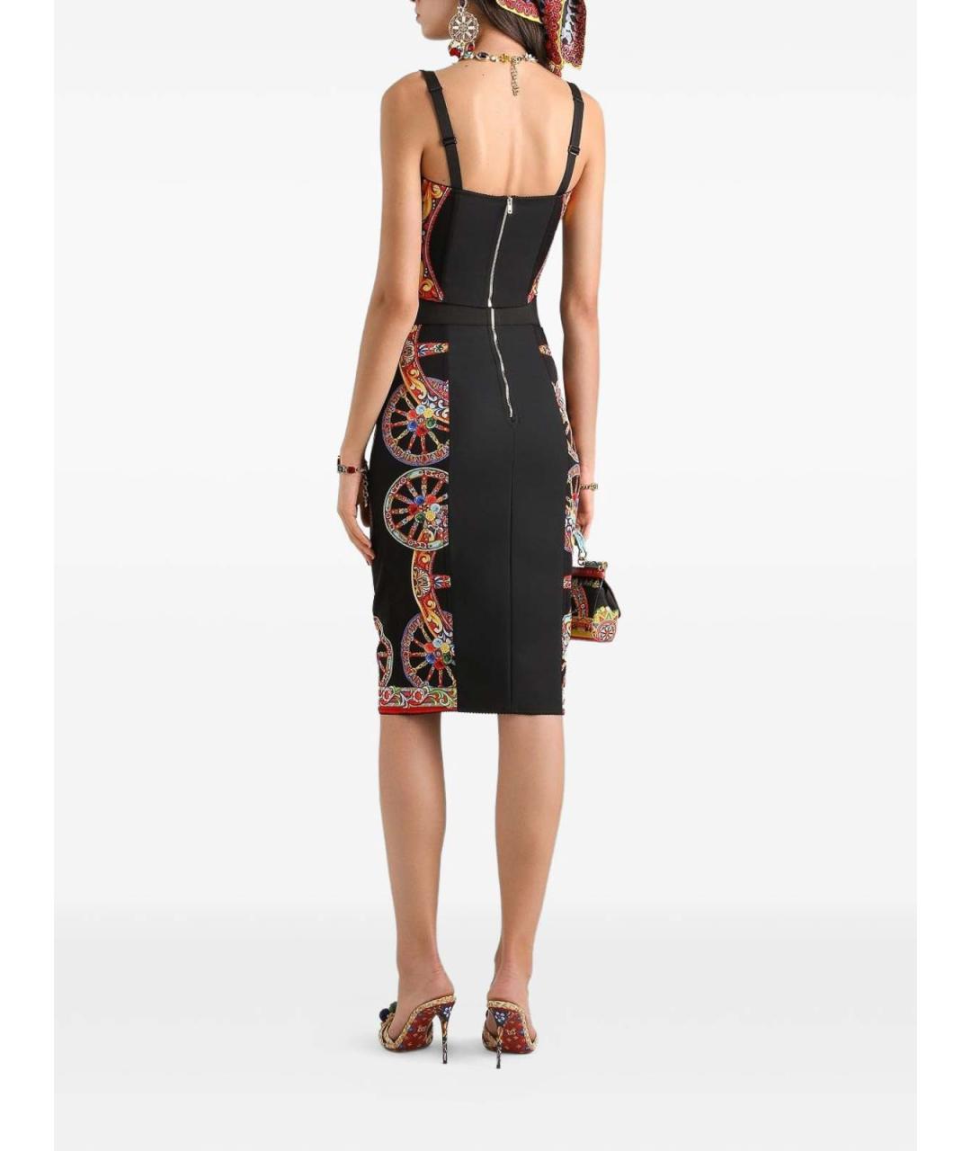 DOLCE&GABBANA Мульти креповая юбка миди, фото 4