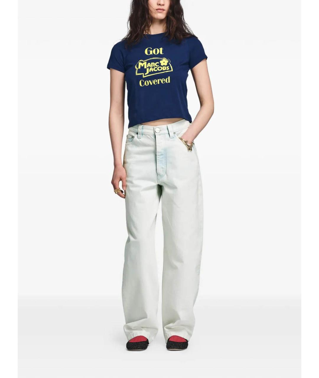 MARC JACOBS Синяя хлопковая футболка, фото 3