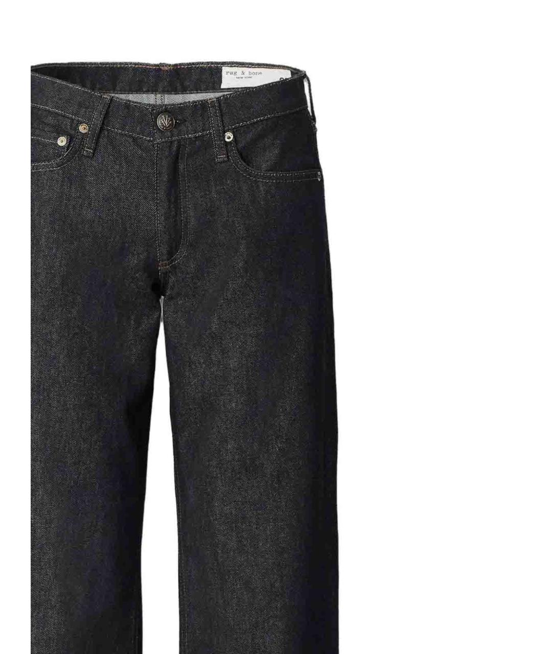 RAG & BONE Синие хлопковые прямые джинсы, фото 2