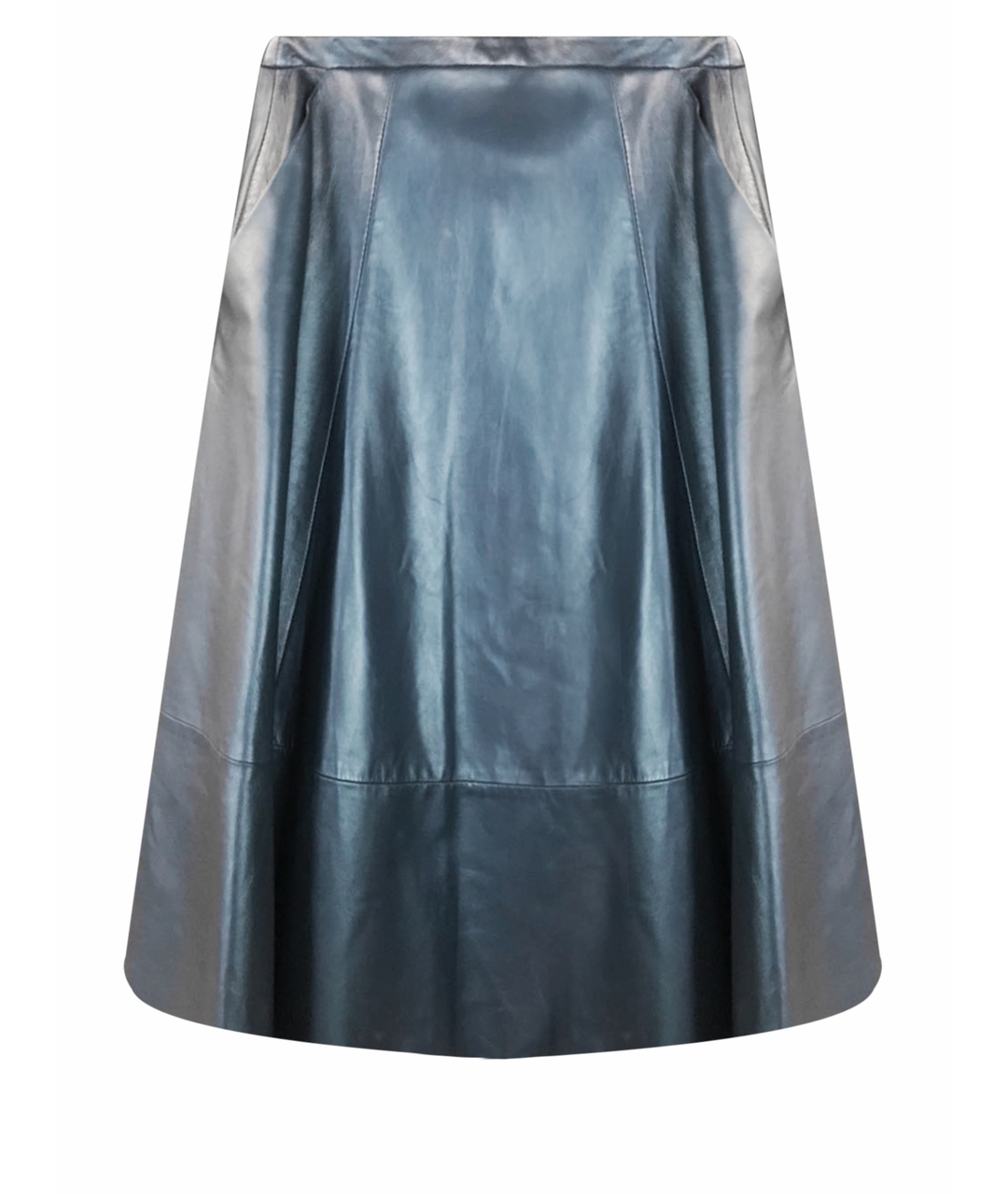 DROME Темно-синяя кожаная юбка миди, фото 1