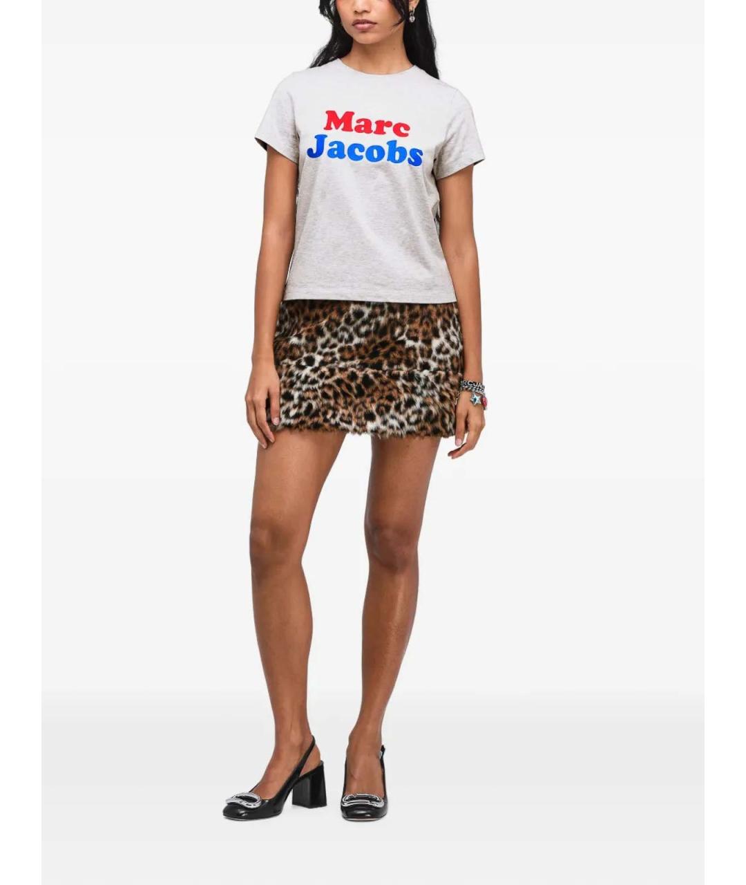 MARC JACOBS Серая хлопковая футболка, фото 2