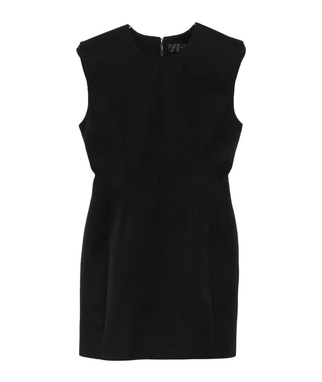 MUGLER Черное шерстяное повседневное платье, фото 1