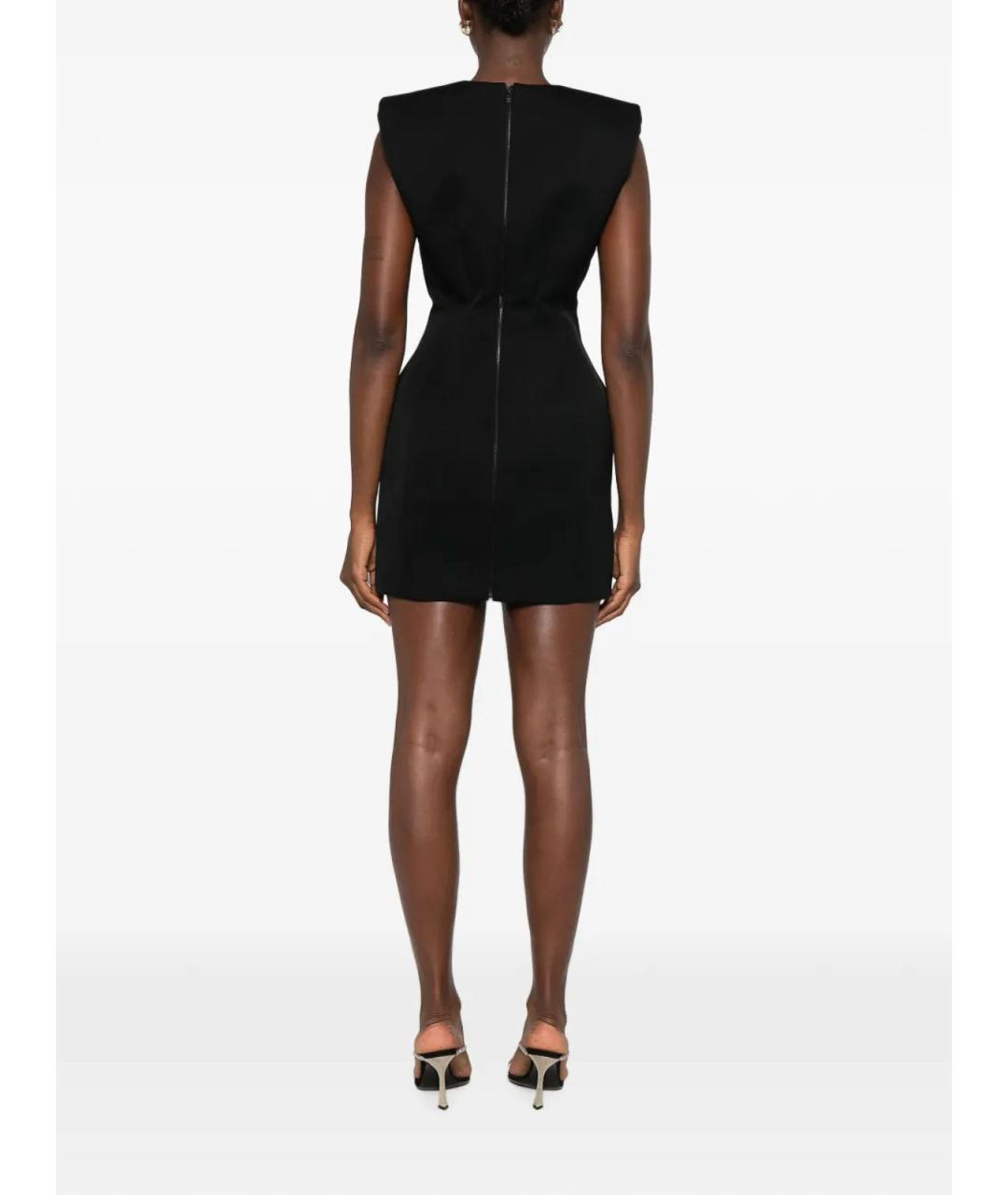 MUGLER Черное шерстяное повседневное платье, фото 4