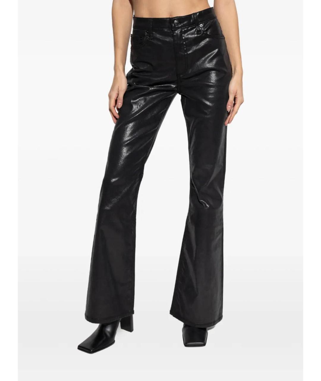 RAG & BONE Черные полиэстеровые брюки узкие, фото 3