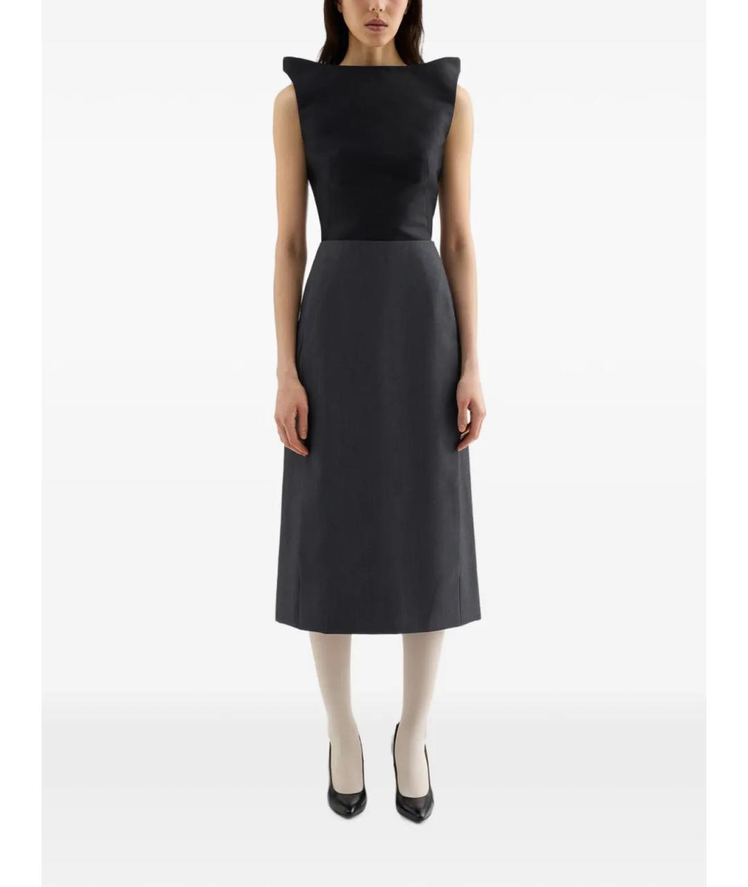 JIL SANDER Черная шерстяная майка, фото 2