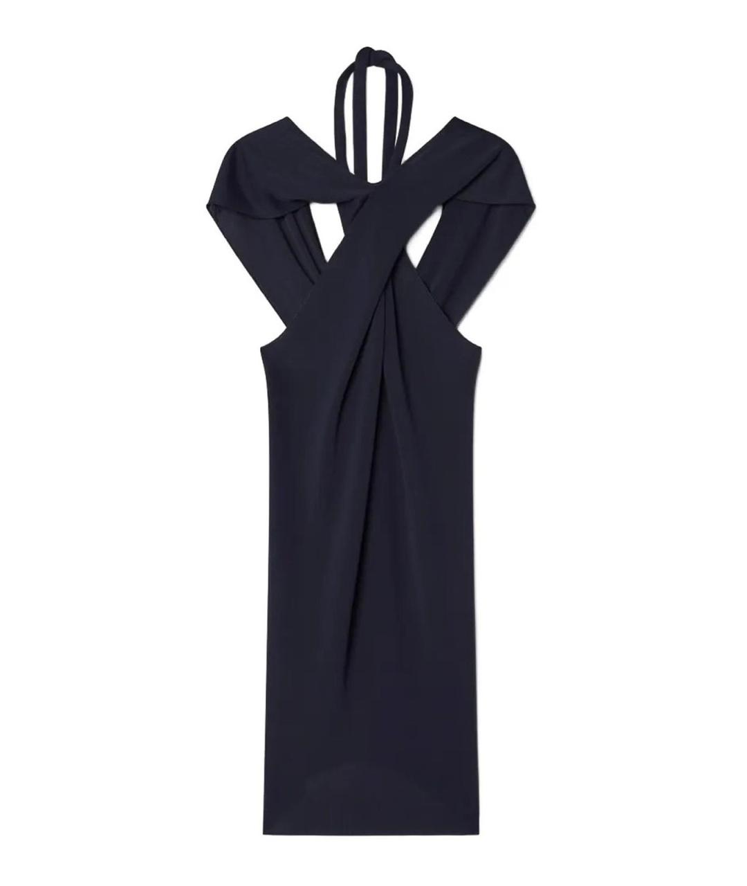 LANVIN Синее вискозное коктейльное платье, фото 1