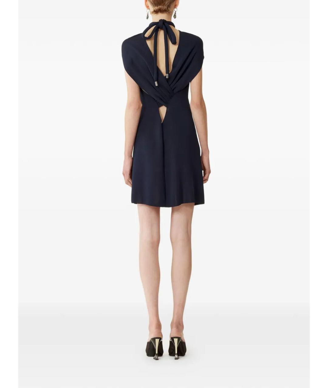 LANVIN Синее вискозное коктейльное платье, фото 4