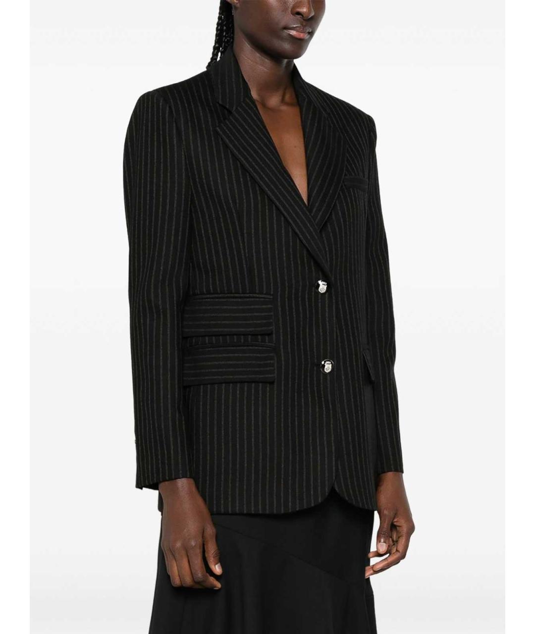 ELISABETTA FRANCHI Черный полиэстеровый жакет/пиджак, фото 5
