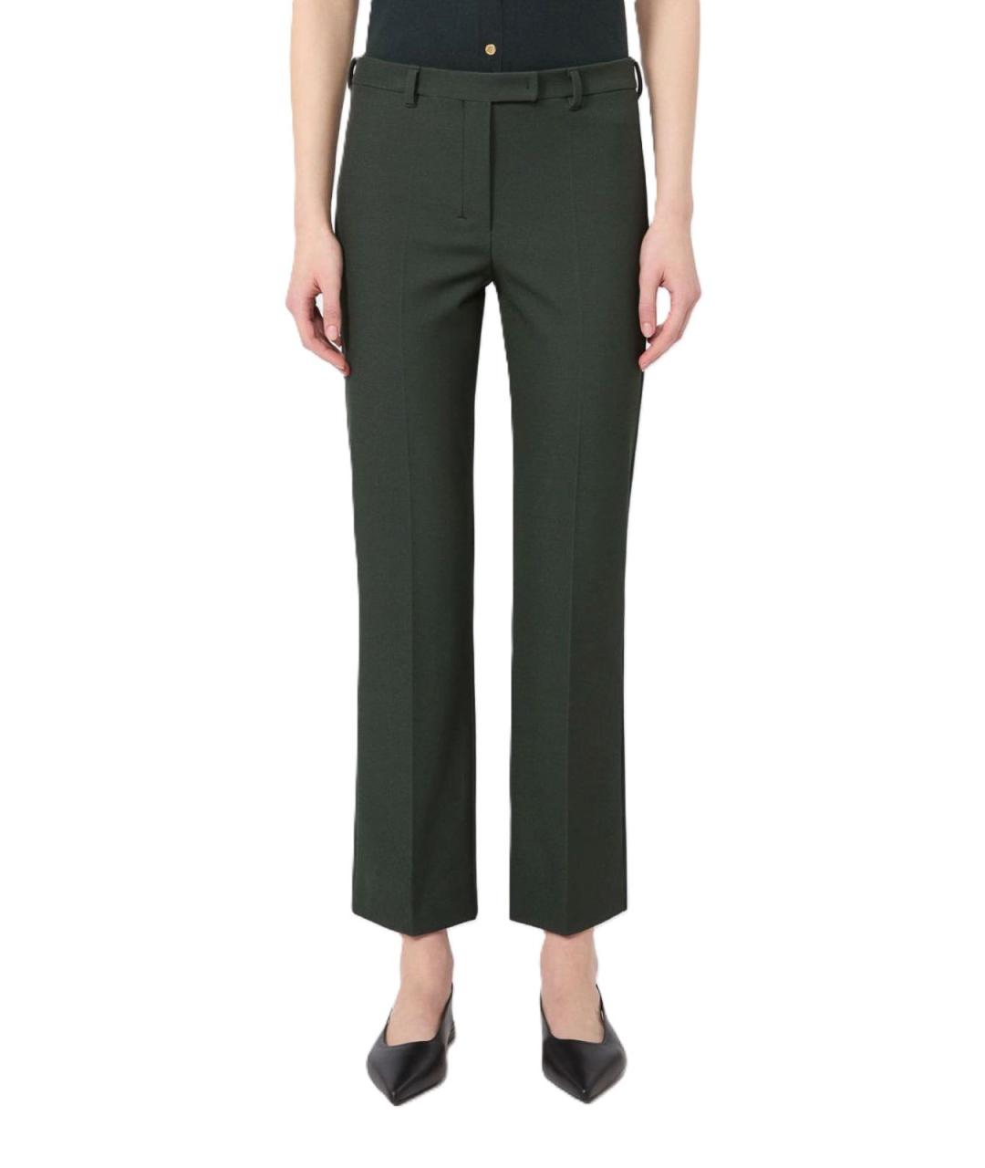 MAX MARA Зеленые хлопковые брюки широкие, фото 2