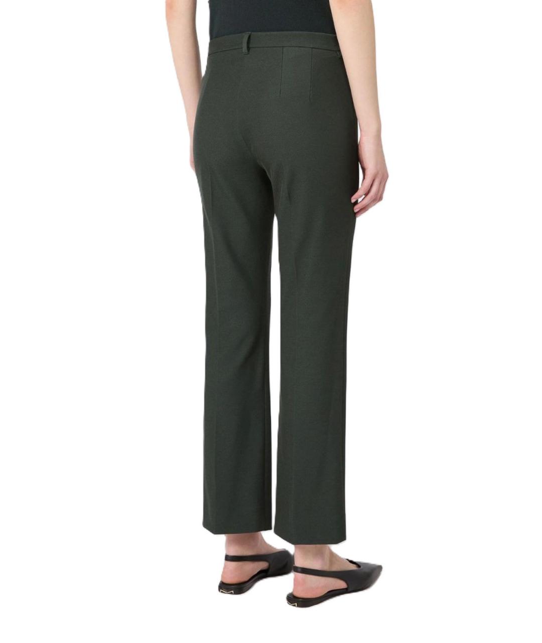 MAX MARA Зеленые хлопковые брюки широкие, фото 3