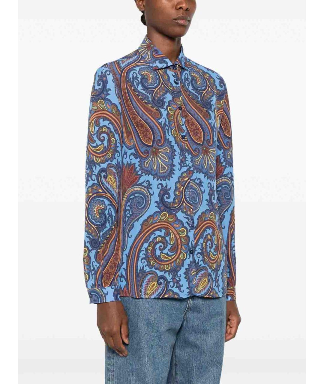ETRO Голубая вискозная рубашка, фото 3