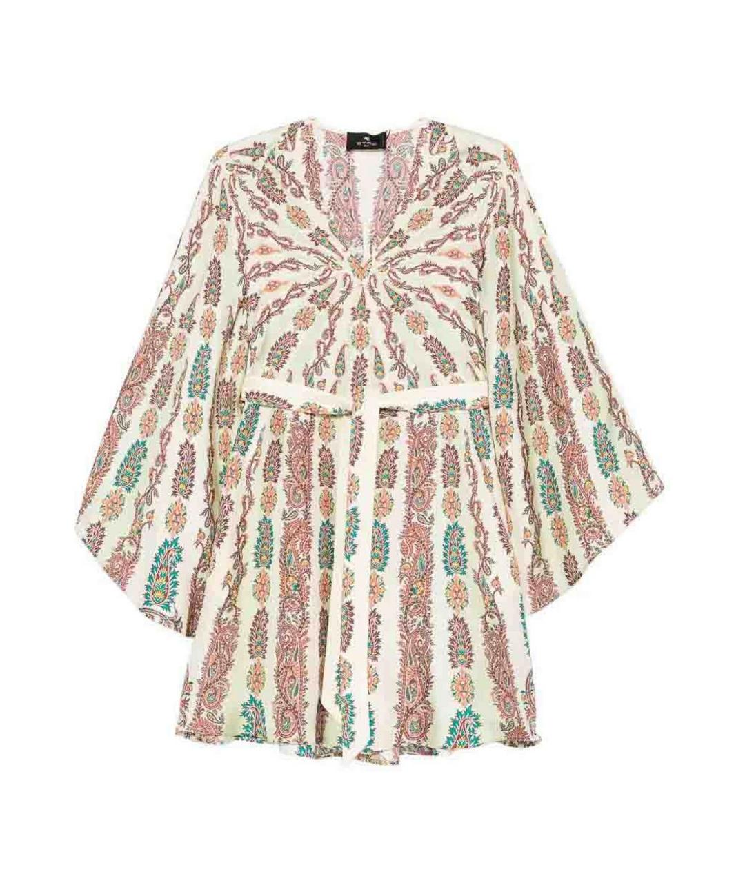 ETRO Зеленое шелковое повседневное платье, фото 1