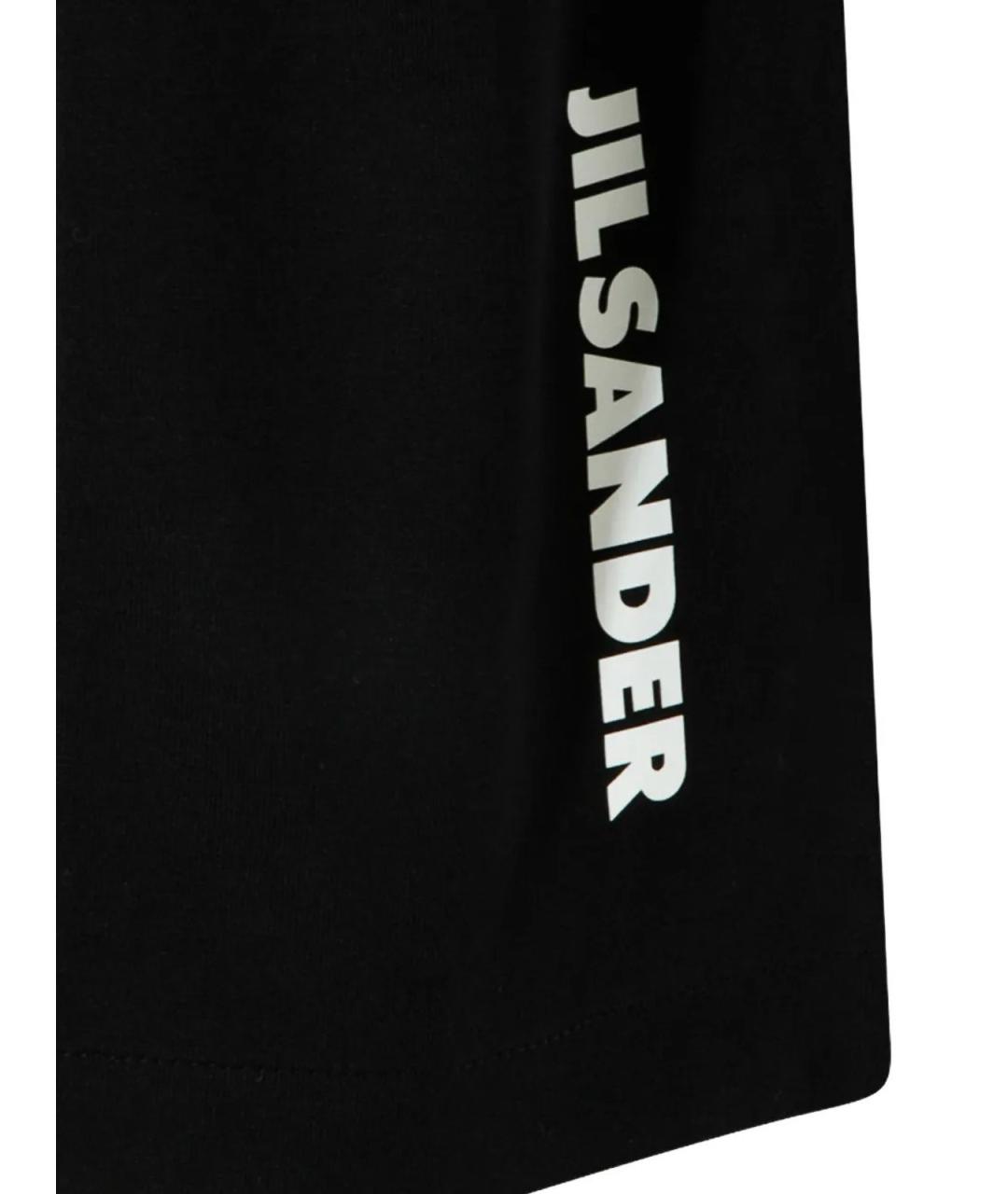 JIL SANDER Черная хлопковая футболка, фото 2