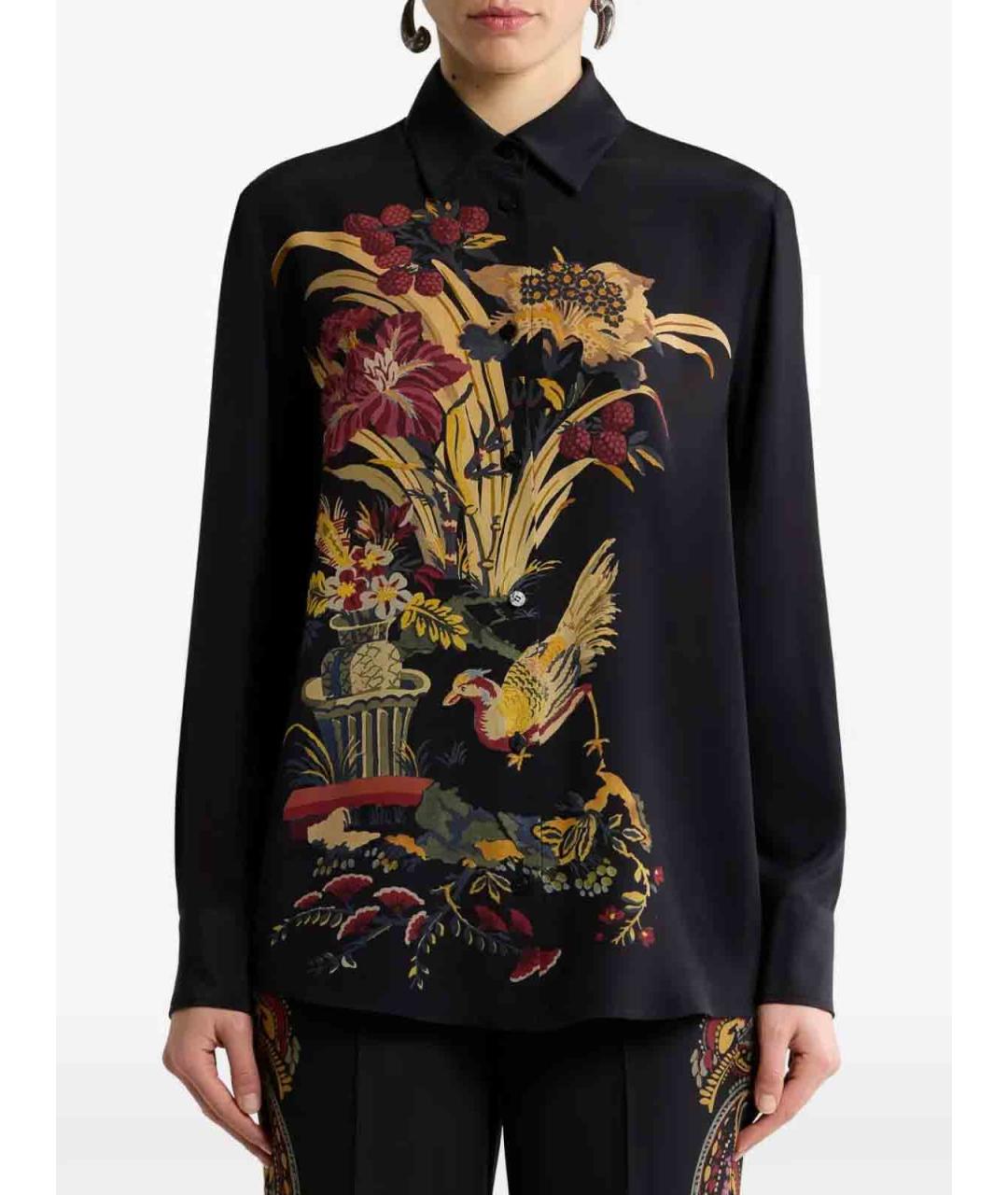 ETRO Черная шелковая рубашка, фото 2