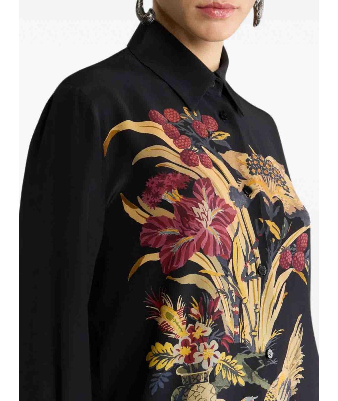 ETRO Черная шелковая рубашка, фото 3