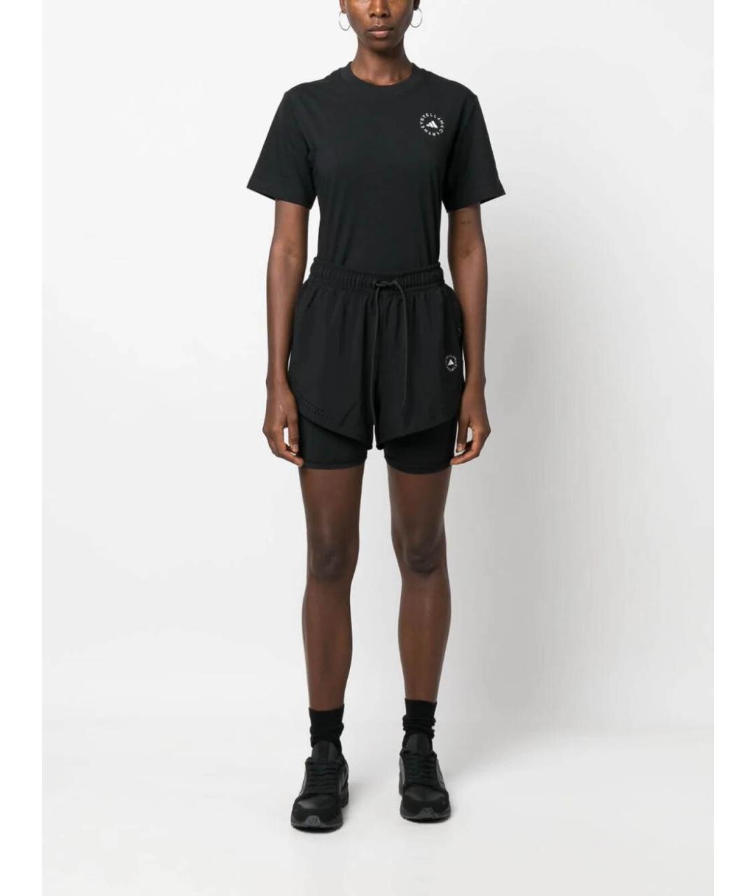 ADIDAS BY STELLA MCCARTNEY Черная хлопковая футболка, фото 2