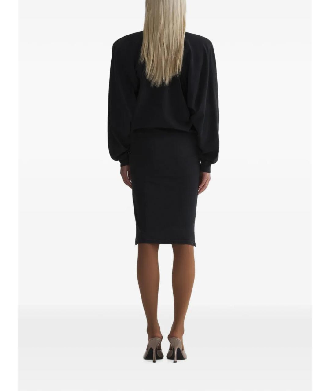 MUGLER Черное хлопковое повседневное платье, фото 3