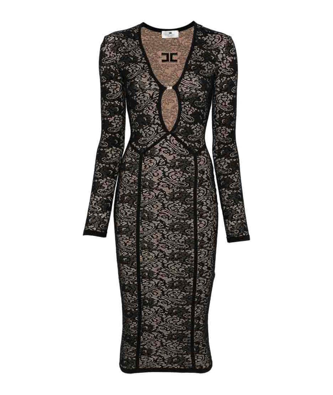 ELISABETTA FRANCHI Черное полиэстеровое вечернее платье, фото 1