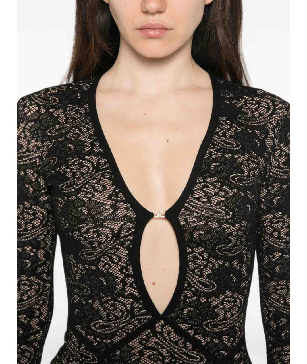 ELISABETTA FRANCHI Черное полиэстеровое вечернее платье, фото 2