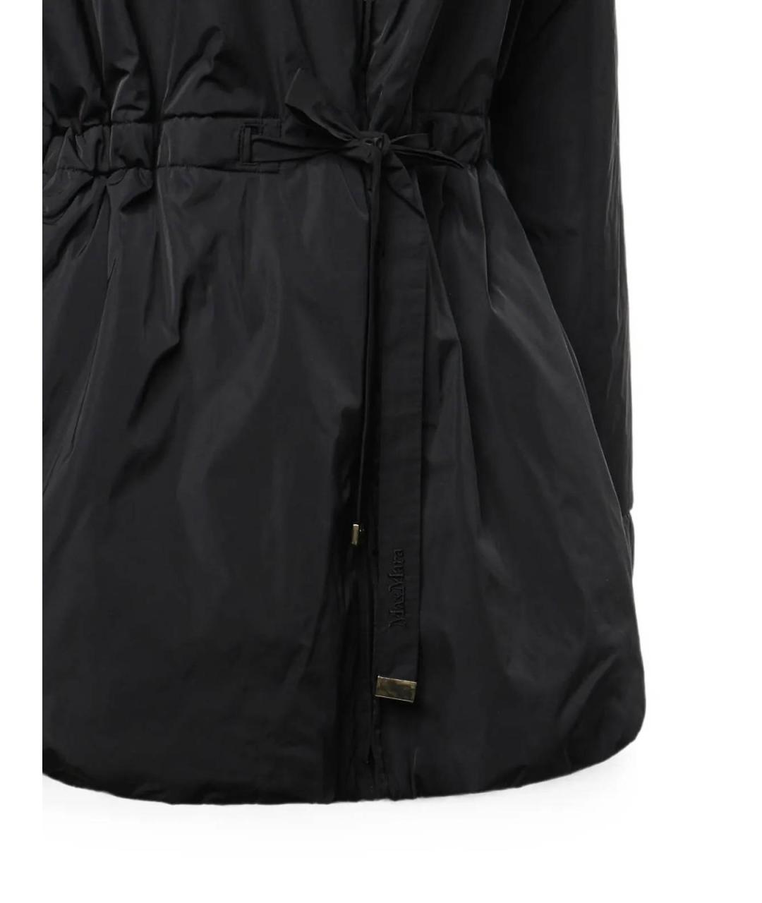 MAX MARA Черное полиэстеровое пальто, фото 3