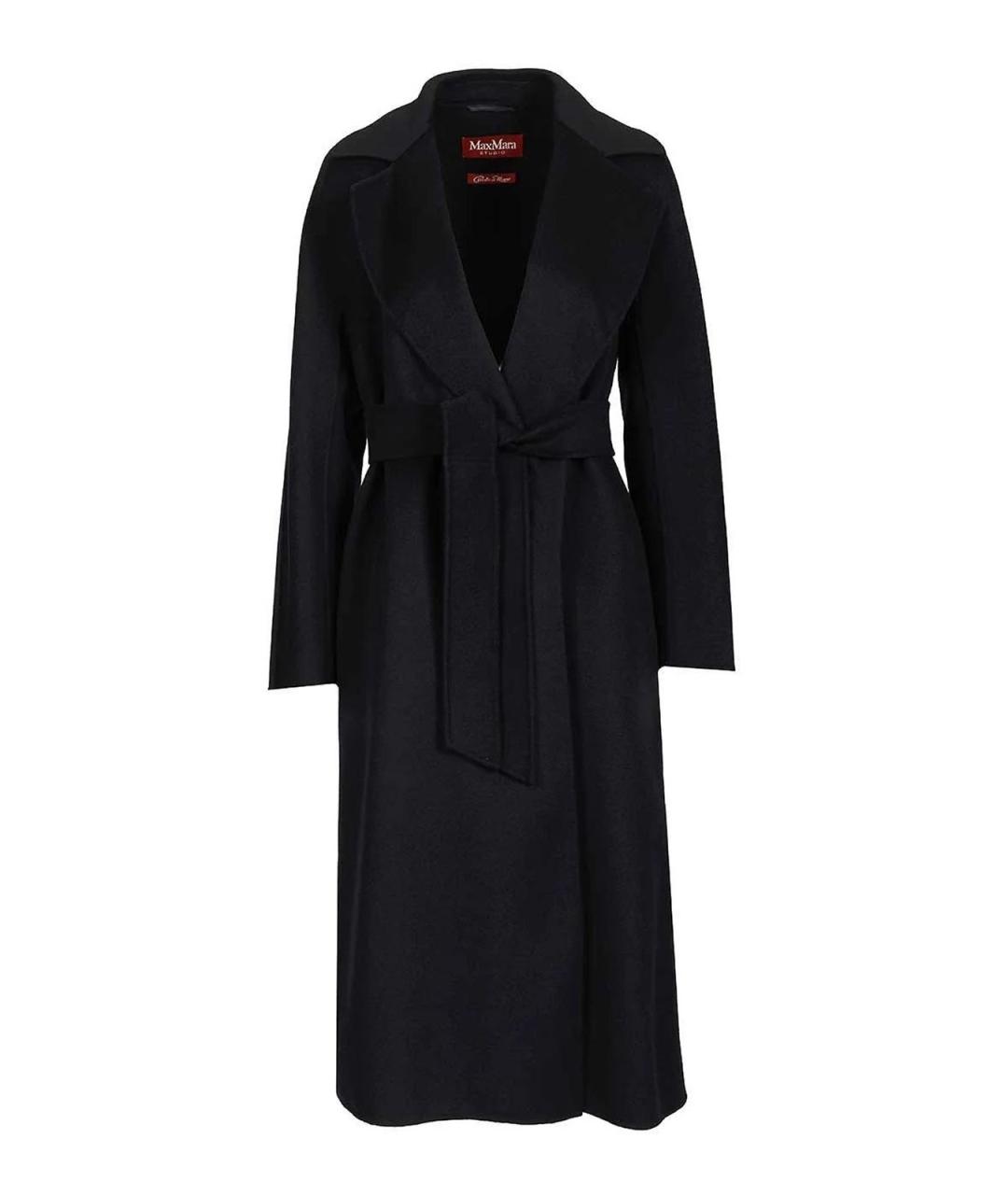 MAX MARA STUDIO Черное кашемировое пальто, фото 1