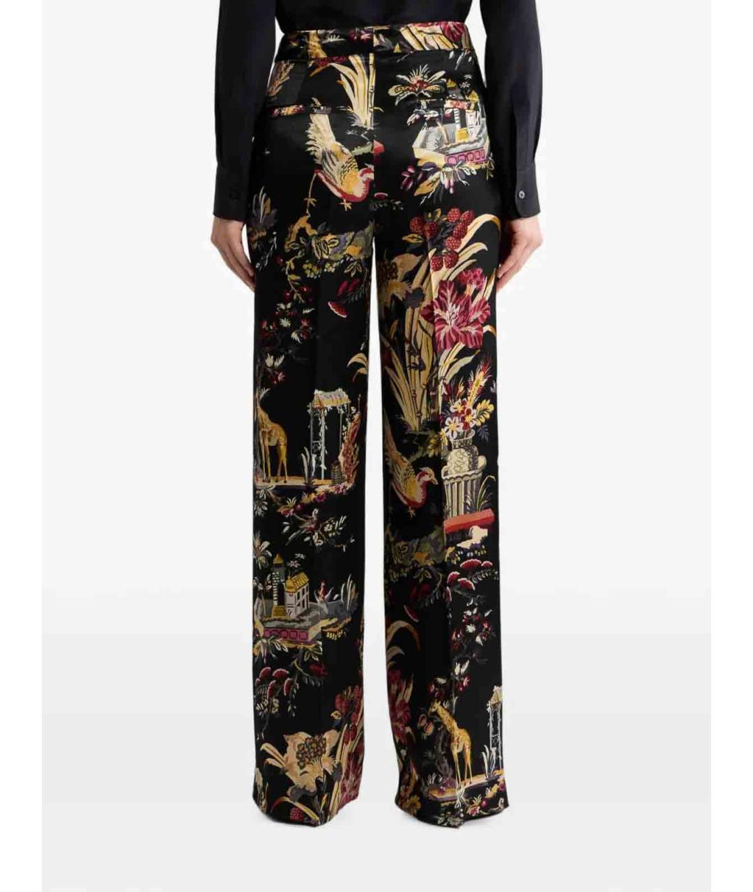 ETRO Черные вискозные брюки широкие, фото 3