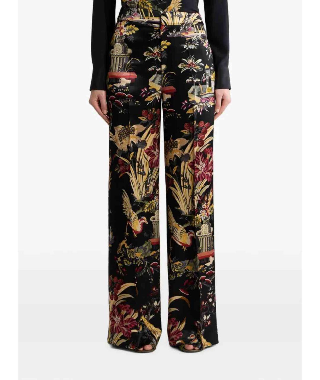 ETRO Черные вискозные брюки широкие, фото 4