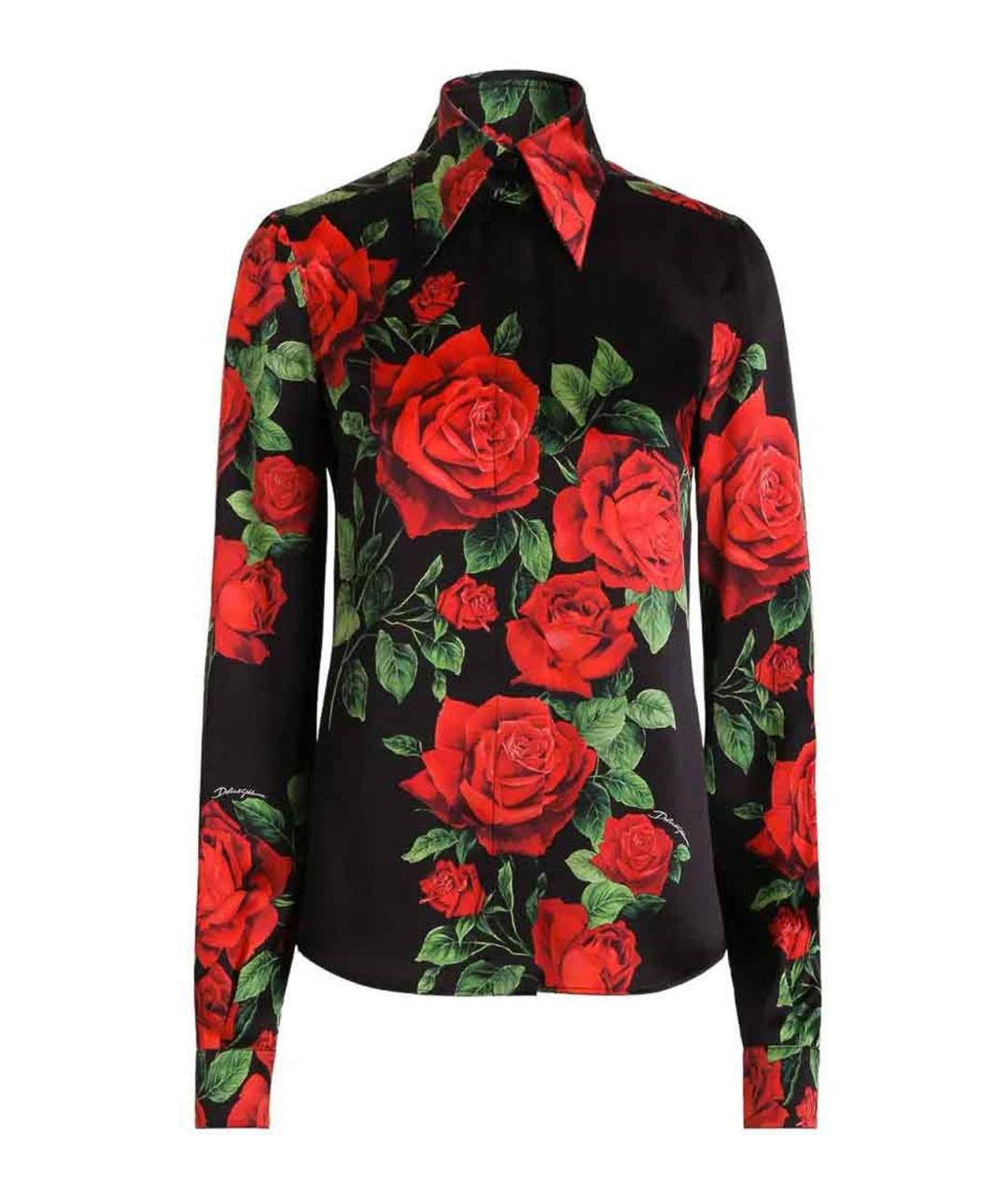 DOLCE&GABBANA Черная шелковая рубашка, фото 1