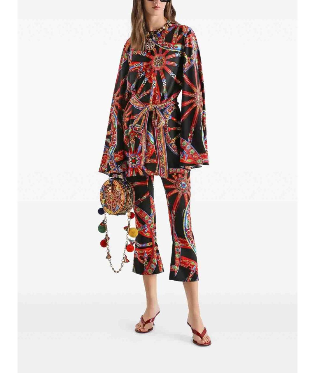 DOLCE&GABBANA Мульти шелковое повседневное платье, фото 2