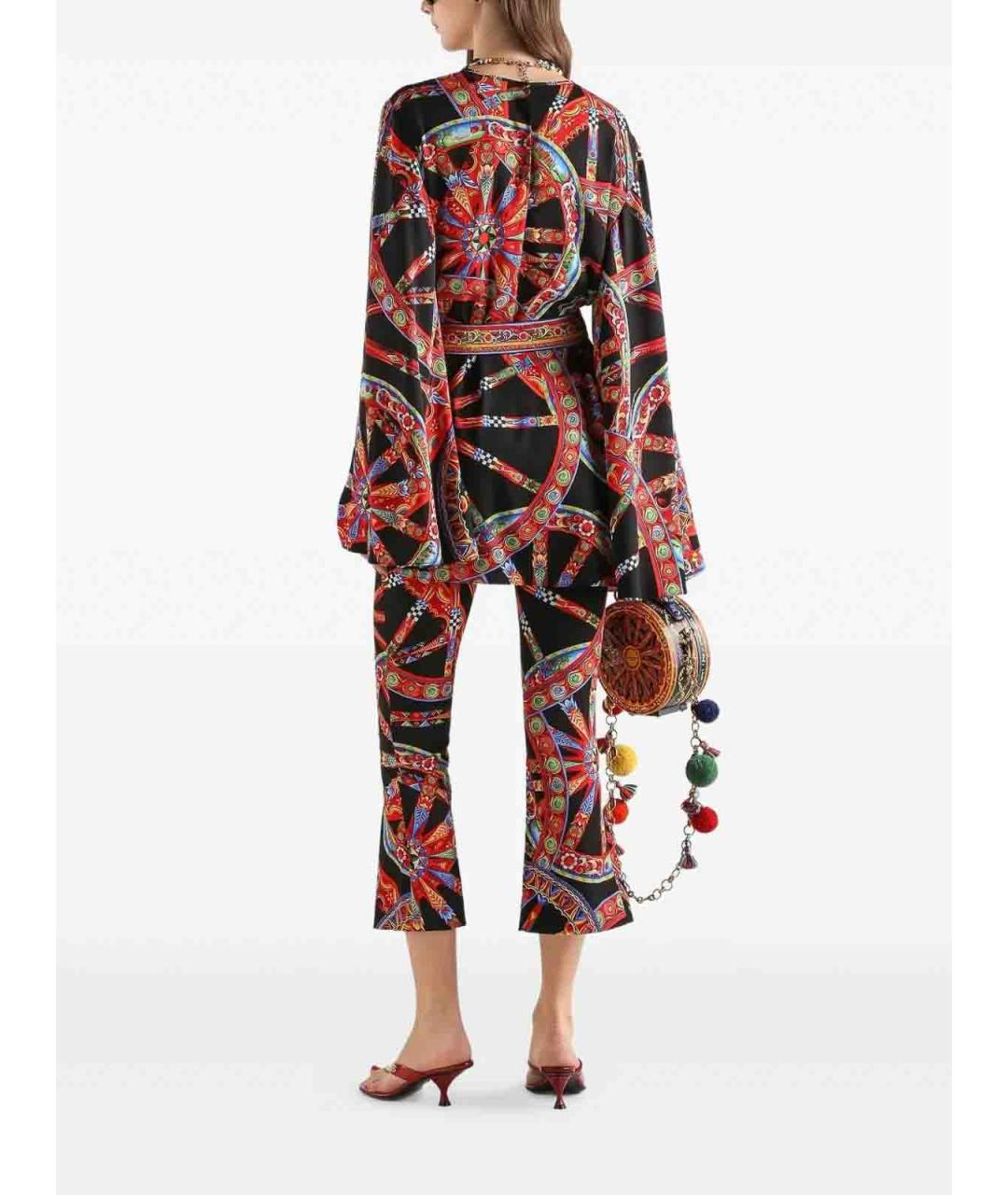 DOLCE&GABBANA Мульти шелковое повседневное платье, фото 4