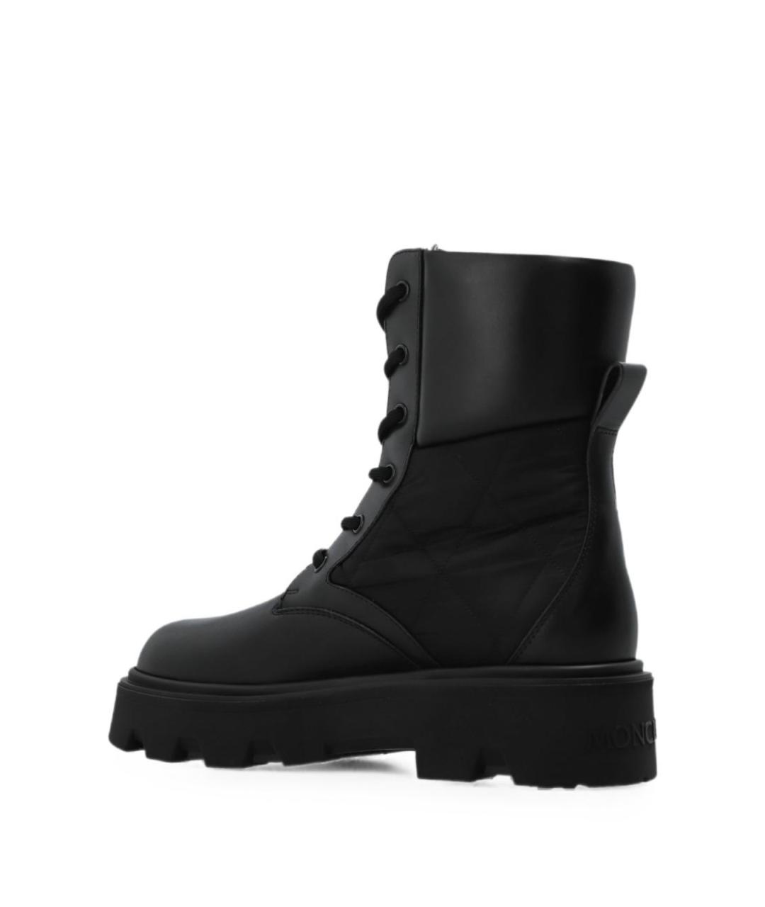 MONCLER Черные кожаные сапоги, фото 5
