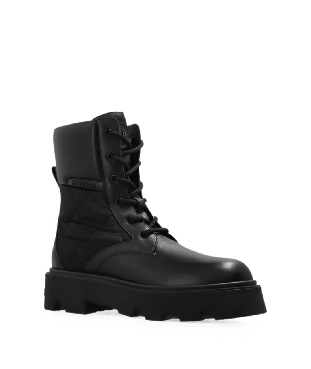 MONCLER Черные кожаные сапоги, фото 2