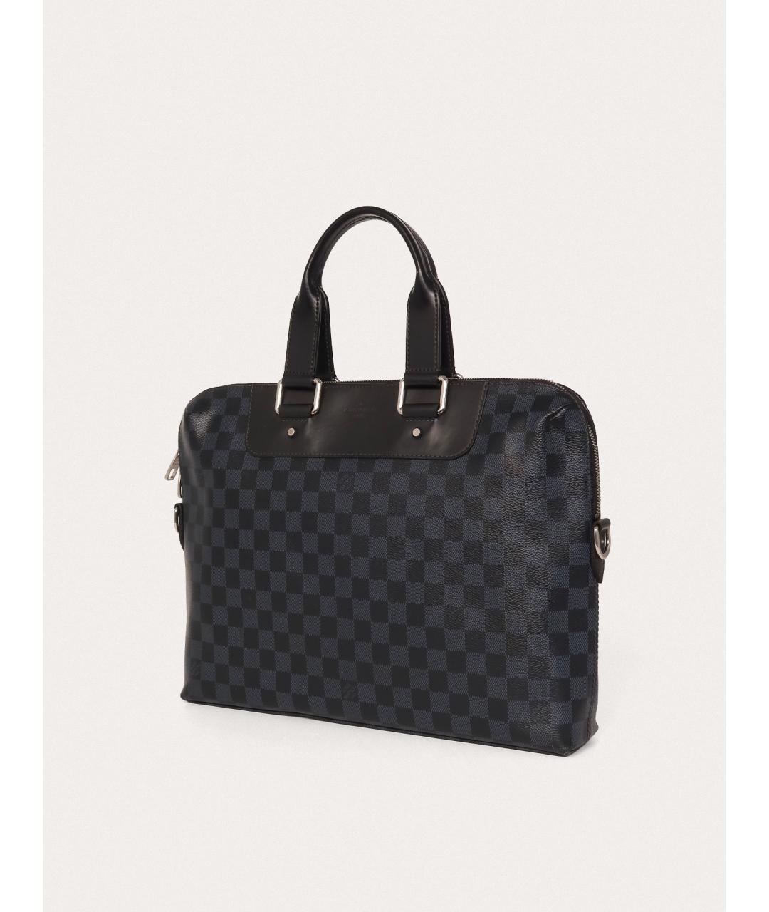 LOUIS VUITTON Черный кожаный портфель, фото 2