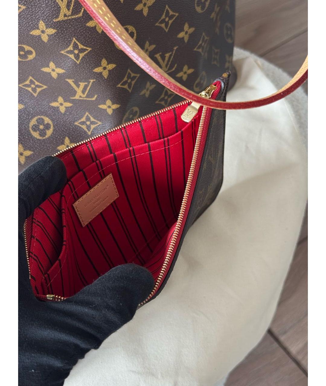 LOUIS VUITTON Коричневая сумка тоут из канвы, фото 5