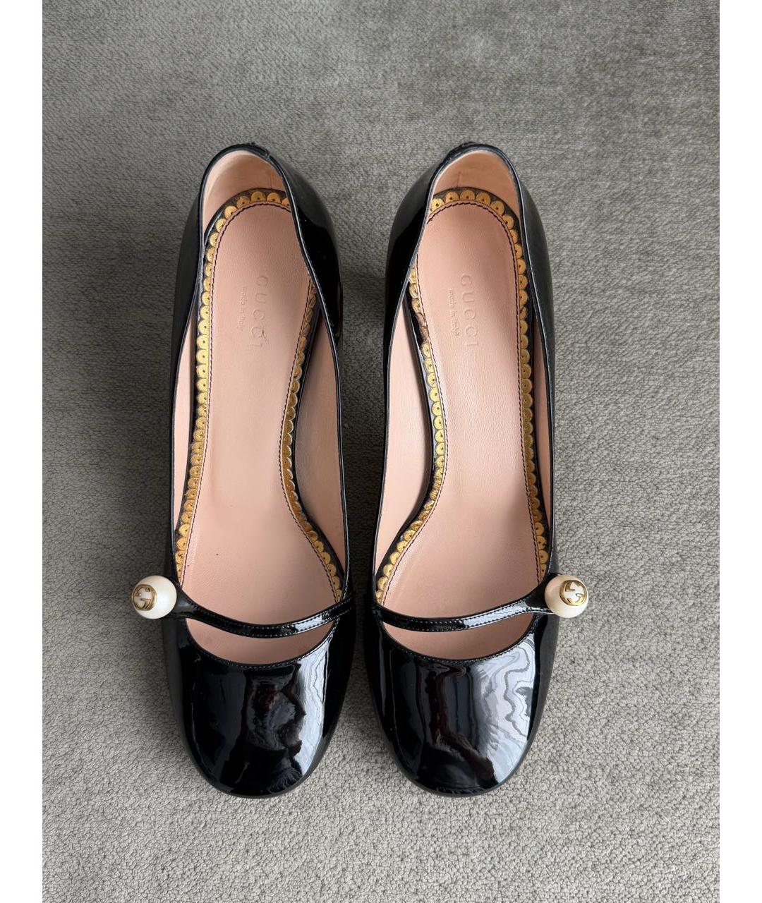 GUCCI Черные туфли из лакированной кожи, фото 2