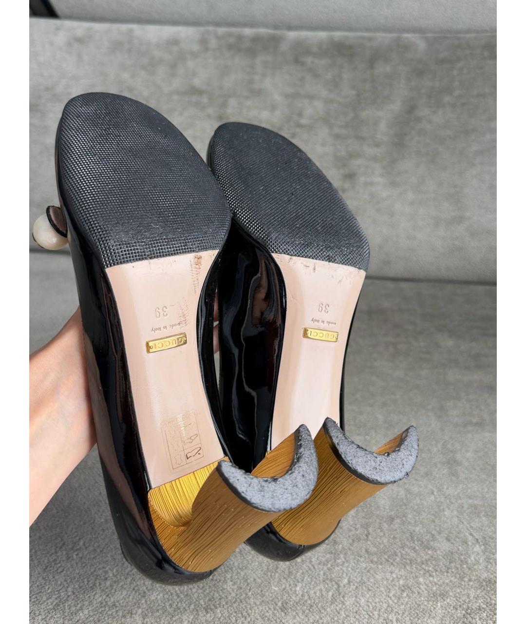 GUCCI Черные туфли из лакированной кожи, фото 5