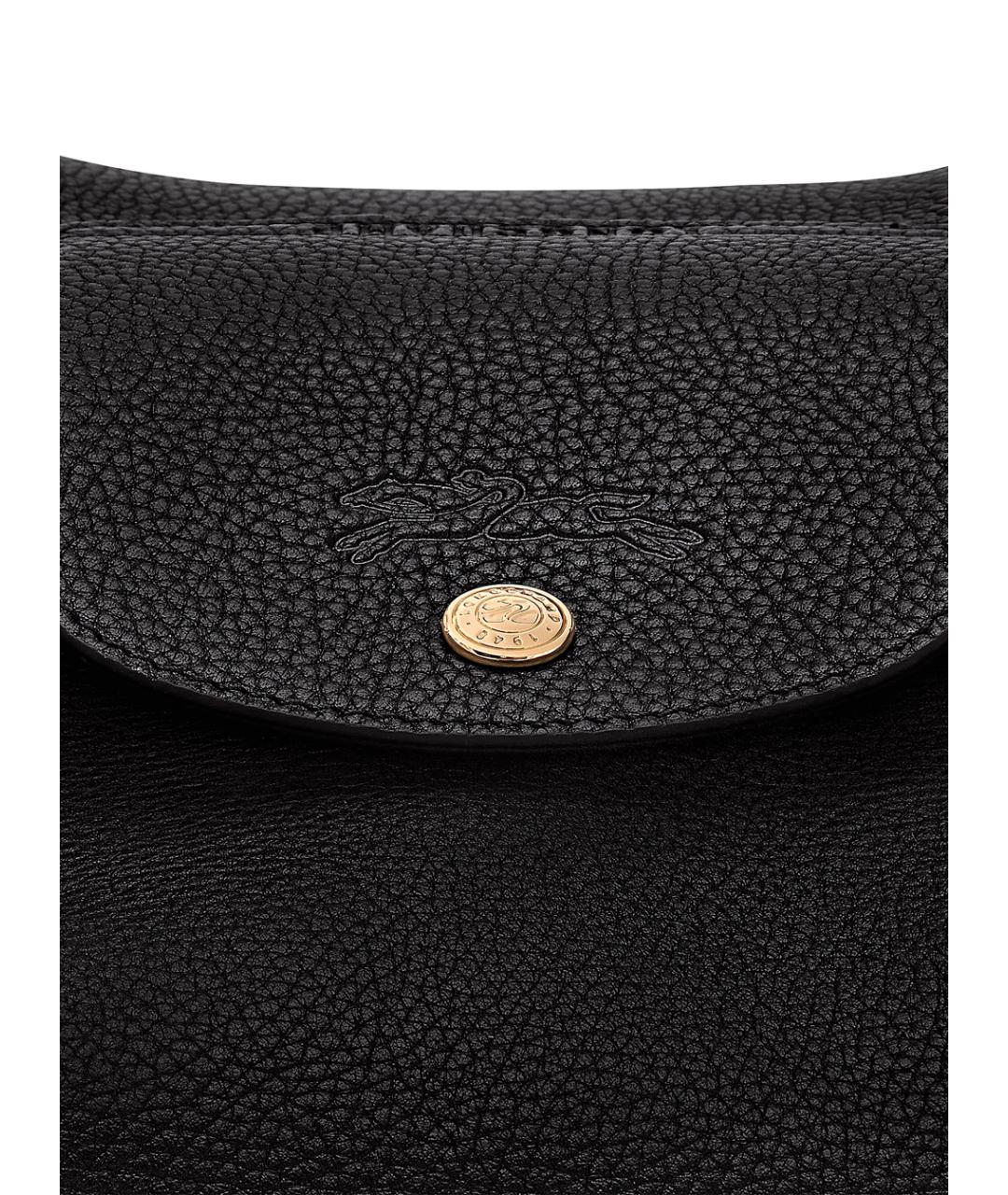 LONGCHAMP Черная кожаная сумка через плечо, фото 4