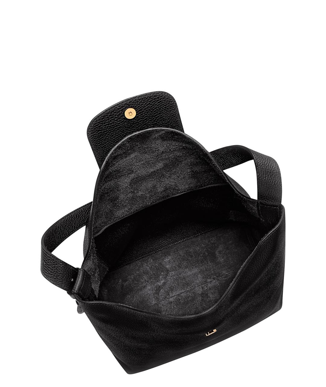 LONGCHAMP Черная кожаная сумка через плечо, фото 3